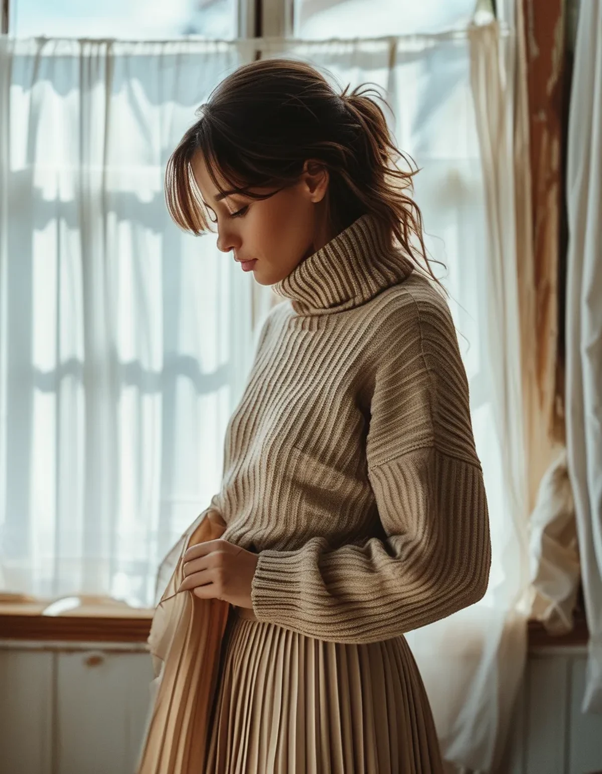 Why a Sweater Over a Pleated Skirt Goes Wrong — and the Two Fixes